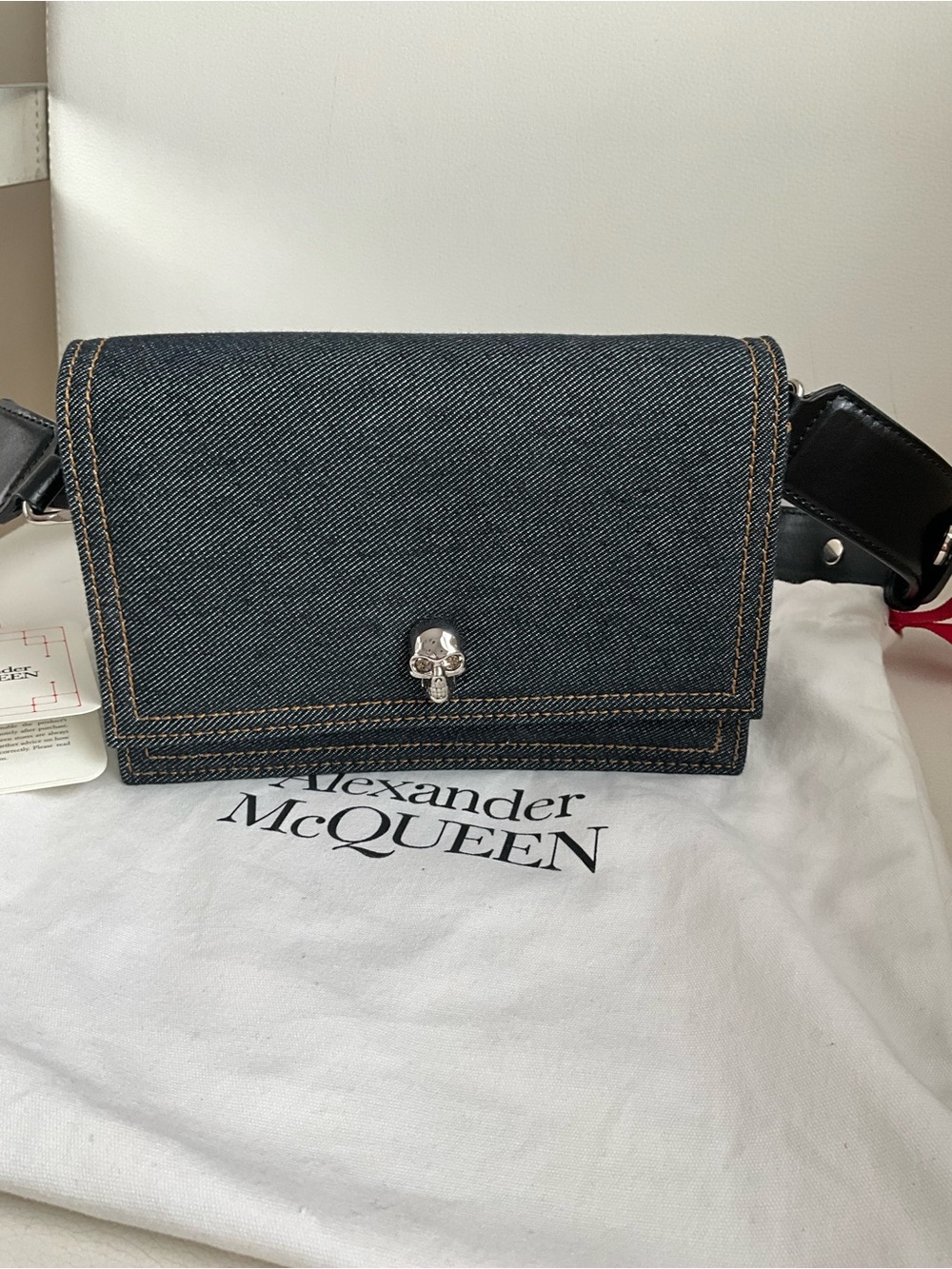 Alexander McQueen Skull Small denim shoulder bag - Picture 3 of 16